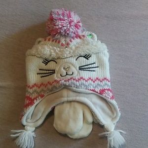 The Childrens Place winter hat and gloves size s